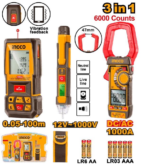 INGCO – Laser Distance Detector Combo Kit Hldd241202