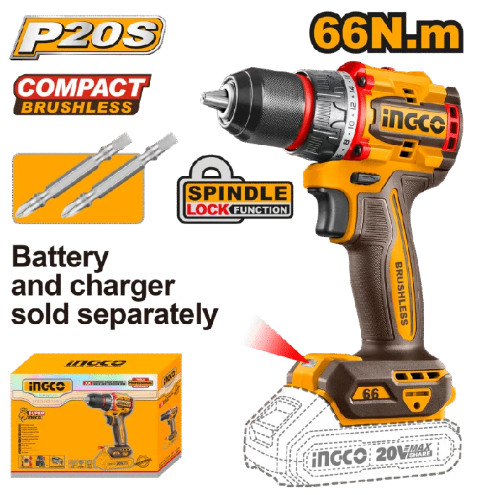 Cordless Compact Drill 66Nm Brushless 20V – Non Impact Cdli206681