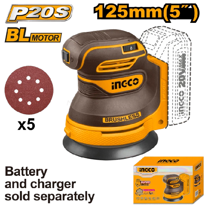 Cordless Orbital Sander Brushless 125mm Crosli2002