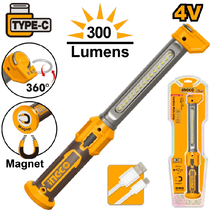 Cordless LED Work Lamp 4V – 300 Lumens Hwli043