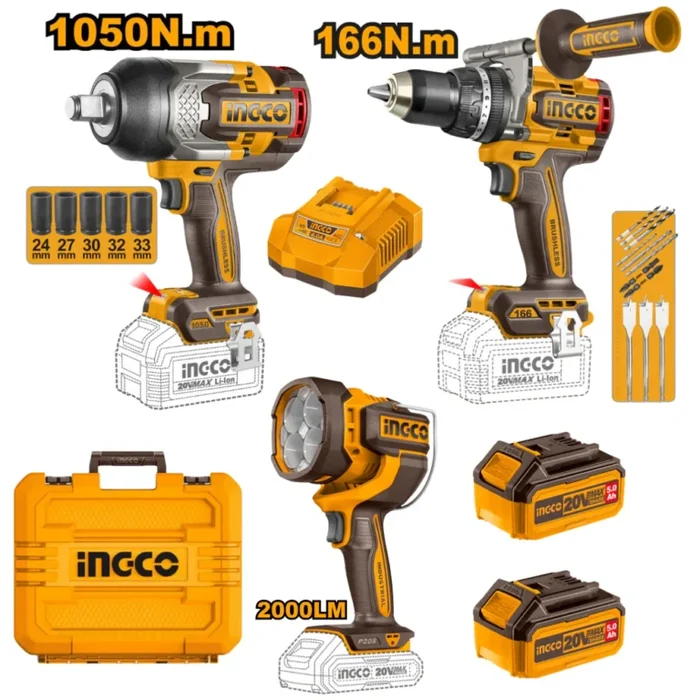 Special 3 in 1 Combo 166Nm 1050Nm 3/4 and 2000 Lumen Worklamp Cosli250882