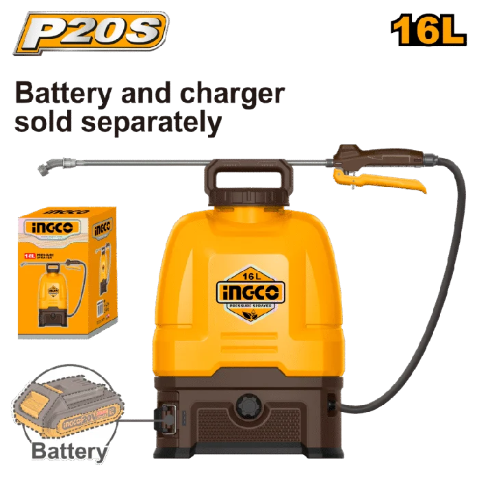INGCO Cordless Backpack (Pressure) Sprayer 16L 20V Cspli2016
