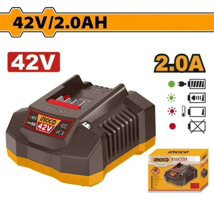 INGCO P42M/42V Lithium-Ion Battery Charger 2.0A (220-240V~50/60Hz) FCLI42021