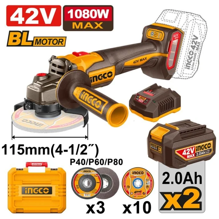 INGCO 42V Cordless Grinder Kit Cagli4108112