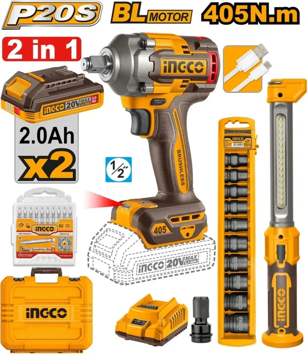 Cordless Impact Wrench Kit 405nm 2pc Cosli23056