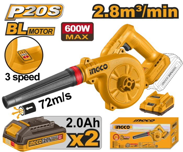 Cordless Blower Brushless 20V Kit 3 Speed P20S Cabli20682
