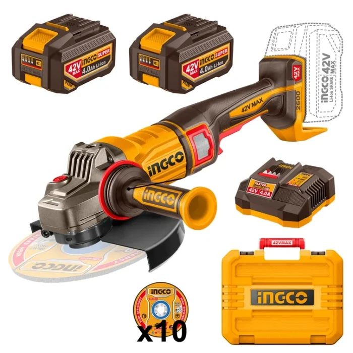 INGCO Cordless Angle Grinder 230mm 42V Kit