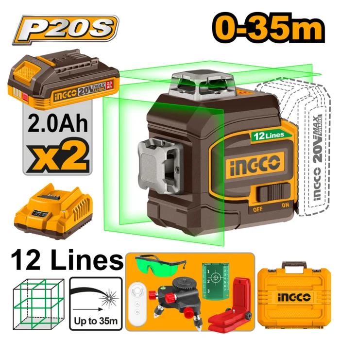 INGCO 20V 3D LASER LEVEL KIT