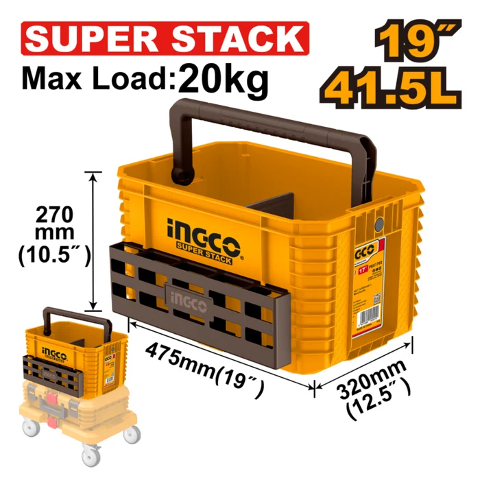 16″ STACKABLE PLASTIC TOTE