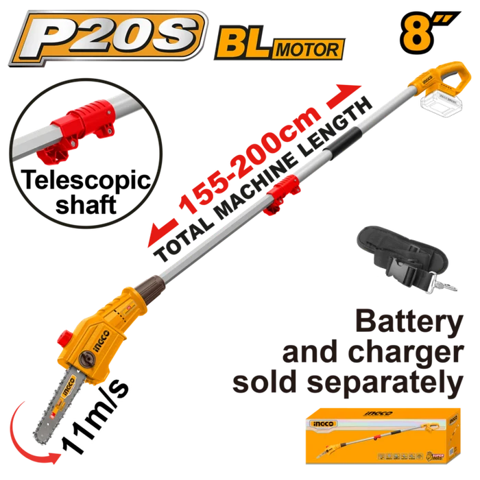 20V Cordless Pole saw 8″ extendable Psli2028