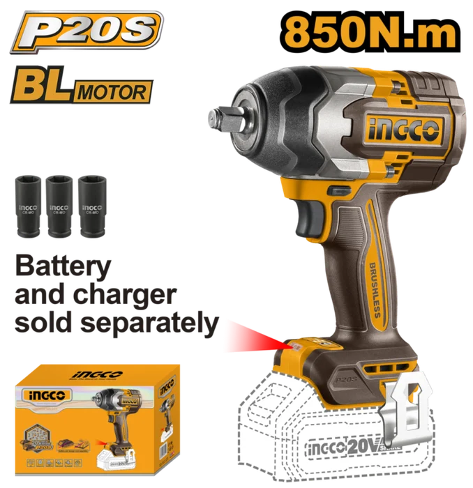 Lithium-ion Impact Wrench (20V) 850NM