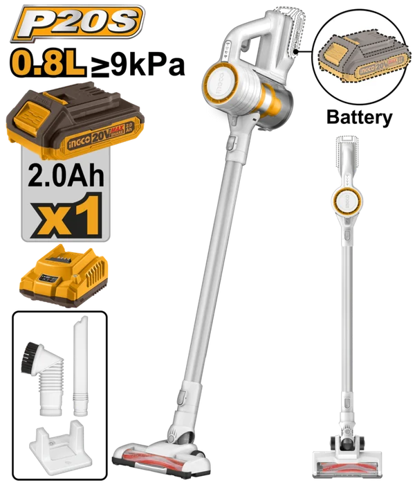 INGCO Cordless 20V Lithium-Ion Stick Vacuum Cleaner Upright Kit Cvli2006