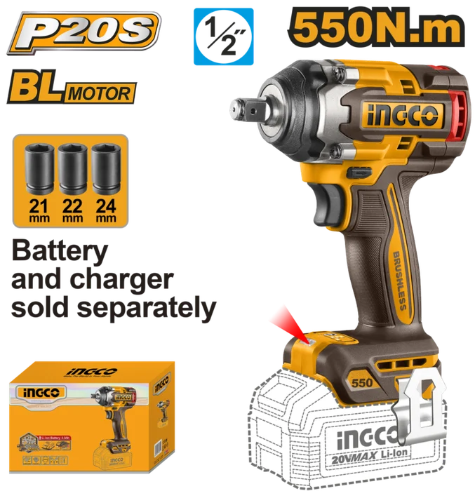 20V Lithium-Ion Impact Wrench 550Nm (Tool Alone)