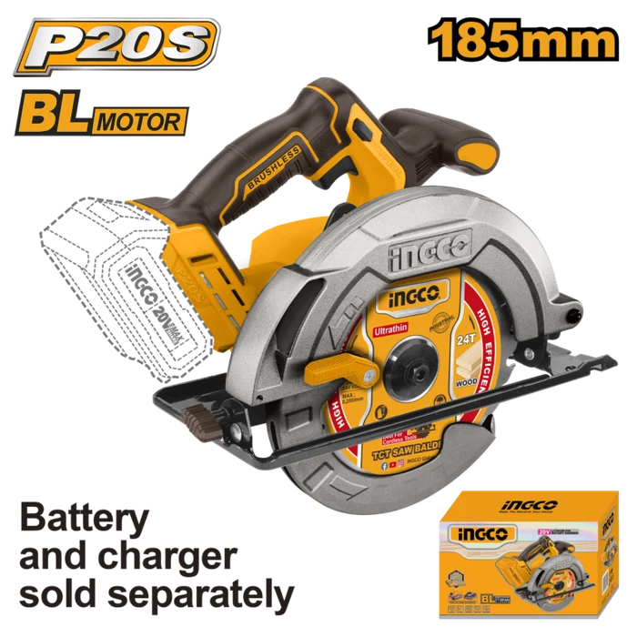 INGCO Cordless Circular Saw 185Mm 20V