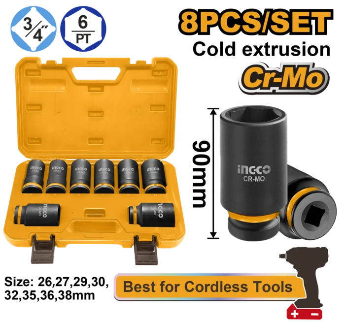 Impact Socket Set 3/4 8pc Hkissd34082l
