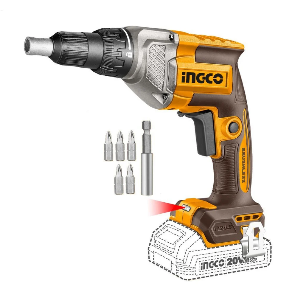 INGCO Cordless Drywall Screwdriver Brushless 20V (Tool Only)